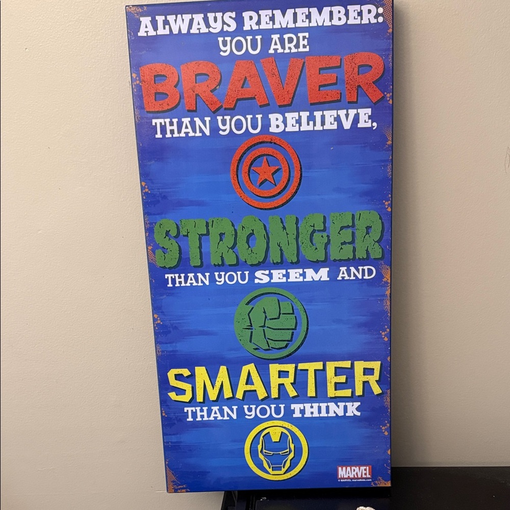 Marvel Inspirational Canvas Art, 12" x 24", Avengers Stronger
